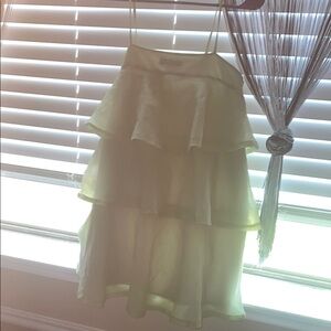 Funky olive green multi tiered mini dress
